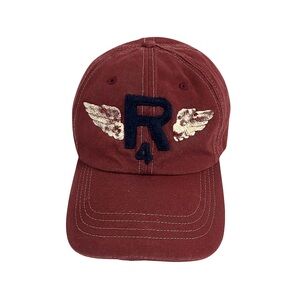 Vintage Ralph Lauren “R4 Winged Logo” Baseball Cap - Distressed Burgundy